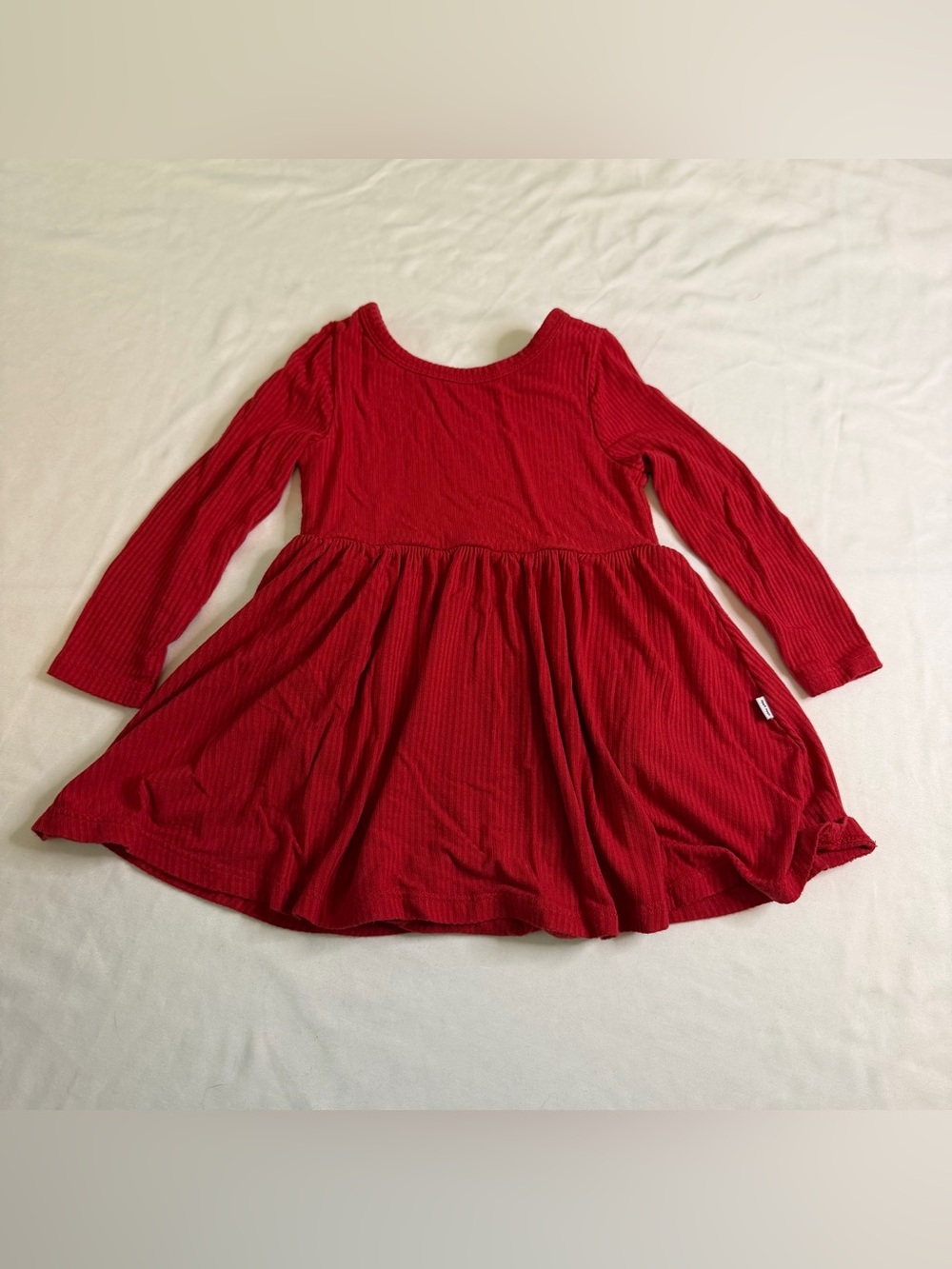 Play by Little Sleepies Ribbed Bamboo Dress – 6–12 Months – Red